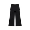 ACME Pantalones de Falda de Dos Piezas para Mujer Estilo Simple de Otoño con Cordón, Cintura Alta, Pierna Ancha, Adelgazantes, Caída, Pantalones Casuales 92079
