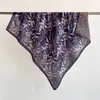 Lenço Feminino 2026 Primavera Novo Estilo Coreano Bloco de Cores Retrô Grafite 90 Lenço Grande Versátil Lenço de Pescoço Lenço de Seda Xale Algodão Linho