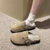 Sapatos Novos Femininos Estilo Britânico 2024 Mocassins Slip-On de Sola Grossa de Bico Fechado Primavera e Outono Chinelos Estilo Birkenstock