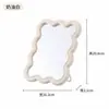 Espelho de maquiagem com puff, espelho de mesa para maquiagem, espelho portátil estilo creme para retoques, espelho estilo girly para quarto de casa