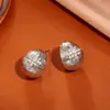 Brincos de Zircônia Escovada de Alta Qualidade Design de Nicho Modernos Exquisitos Brincos Versáteis para Mulheres Brincos Estilo Ins Anel C