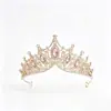 Tiara de Coroa de Noiva Transfronteiriça Estilo Europeu e Americano Barroco Coroa Luxuosa de Liga Metálica Acessórios para Vestido de Festa de Princesa