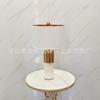 Lámpara de Mesa Creativa de Mármol Blanco Simple Estilo Americano Color Cobre Galvanizado Sala Modelo Villa Sala de Estar Dormitorio Lámpara de Noche