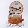 Amazon cesta de picnic en forma de corazón de ratán con asa cesta de almacenamiento de mimbre con cubiertos (cuchillo y tenedor) cesta de picnic para exteriores cesta de ratán