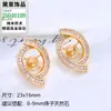 Brincos de Pérola Elegantes Vazados Vários Estilos Base Vazia Cravejados com Strass Acessórios DIY Ornamentos de Orelha Ovais Acessórios Atacado