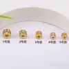 Contas Cilindricas de Zircônia Dupla Camada Micro-Incustada Espaçador de Furo Grande Roda Espaçadora Peça de Floco de Neve Cor Dourada 18K Conserva Cor Pulseira de Contas DIY