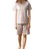 Camiseta Japonesa de Cor Pura sem Estampa Camiseta de Algodão de Boa Qualidade Terno de Shorts de Verão Terno de Algodão Puro Roupa de Casa t Casal
