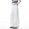 2026 Pantalones Casuales de Pierna Recta para Hombre Estilo Retro Japonés Color Sólido Sencillos Holgados Talla Grande con Cordón Pantalones Largos Pantalones para Hombre
