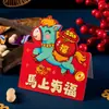 Cartão de Boas-Vindas Desenho Animado para o Ano Novo Chinês Festival da Primavera Criativo Tridimensional Cartão de Boas-Vindas do Ano do Cavalo Cartão de Bênção para Empresa Cartão de Desejos para Estudante