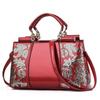 Bolso de Piel Genuina de Gama Alta para Mujer Estilo Nuevo Bordado Estilo Chino Bolso para Mujer de Mediana Edad Bolso de Mano para Nuera Bolso Grande de Hombro Cruzado