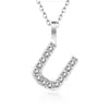 Amazon transfronterizo nuevo collar con incrustaciones de circonita de diamantes completos 26 letras inglesas femenino acero de titanio colgante DIY cadena de clavícula