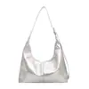 Bolso de hombro retro para mujer de cuero genuino de primera capa de piel de vaca curtida vegetal, bolso de axila, bolso casual