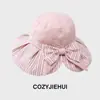 Sombrero de Nuevo Estilo para Mujer, Sombrero Plegable de Estilo Coreano con Ala Ancha para Protección Solar, Nuevo Estilo de Verano, Versátil para Viajes, Sombrero de Pescador Delgado y Transpirable