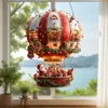 Item de sucesso de vendas transfronteiriço: Decoração de acrílico para pendurar de balão de ar quente para feriados com elementos de Papai Noel e Halloween, decoração de janela para ambiente de parede da casa