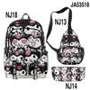 3D Novo Produto Estampado Periférico Sanrio kuromi kuromi Mochila Escolar Mochila Estojo de Lápis Bolsa de Ombro Conjunto de Três Peças
