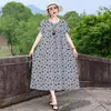 Novo vestido de algodão e seda estilo étnico para mulheres, estilo de férias de verão plus size, elegante vestido de praia de alta qualidade para mães