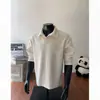 Camisa Polo de Manga Longa Pesada com Padrão de Trigo Estilo Old Money para Homens, Moletom Básico Tendência de Outono com Caimento Solto
