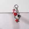 Llavero de hongo estilo Ins, cadena de hueso de serpiente de flores, colgante para funda de teléfono, decoración para bolsa de cámara, pulsera de cuentas DIY