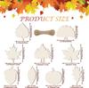 45 piezas de adornos de madera para Acción de Gracias de otoño, árbol sin terminar, hoja de arce, calabaza, pavo, manualidades de madera.