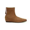 Opciones de dos alturas del mismo estilo de Mom Uva: botines cortos de mujer de punta cuadrada con cremallera trasera, ajustados, de altura interna 5 cm, hasta la mitad de la pantorrilla