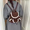 Mochila de Cuero Peludo, Bolso de Hombro, Mochila de Tres Usos, Bolso Casual Retro, Bolso de Moda, Nuevo Estilo Otoño e Invierno 2025