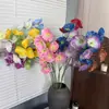 Flores de Papoula Artificiais de 12 Cabeças Cerimônia de Casamento Decoração de Corredor de Salão de Casamento Arranjo de Parede de Fundo Flores Artificiais Adereços para Fotografia de Casa