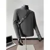 Nueva camisa de hombre de manga larga, con medio cierre, cuello alto y forro polar: sencillo, color liso, elástico, cómodo, adecuado para ir al trabajo, uso diario y se puede usar como capa exterior o capa base
