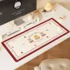 Alfombrilla de ratón estilo crema para niñas, alto valor estético, alfombrilla extragrande antideslizante para escritorio de teclado de computadora, alfombrilla de escritorio estilo Ins para oficina