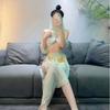 Palha menina estilo exótico estilo antigo tubo top hanfu lingerie sexy estilo puro desejo dançarina vestido pijama feminino 1487