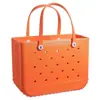 Bolsa de Praia com Furos em EVA de Cor Contrastante Nova Armazenamento Portátil Impermeável Moda Bolsa de Praia para Exterior DIY Bolsa de Mão