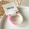 Combinación de tres estados, nuevo color de verano, degradado, anillo para el pelo tipo cable de teléfono, cuerda para el pelo de moda para mujer, para ir al trabajo, alta elasticidad