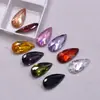 Gema Suelta de Granate Rubí Cabujón Forma de Lágrima Extendido, Anillo de Zirconia Forma de Pera Color Vino Tinto, Piedra para Arete, Colgante y Accesorio