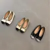 Zapatos Mary Jane de Ballet para Mujer 2026 Verano Nuevo Estilo Moño Piel Genuina Suela Suave Bloque de Color Sin Cordones Zapatos Bajos