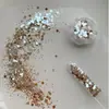 Atacado de Glitter Cor Sereia Novo Modelo Transfronteiriço Conjunto de Flocos Iridescentes que Mudam de Cor 6 Cores Glitter para Unhas Azul