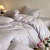 Juego de ropa de cama de cuatro piezas de jacquard de algodón puro de grado A para maternidad e infantil, estilo minimalista, todo algodón, apto para dormir sin ropa, incluye sábana plana, funda de edredón y sábana bajera.