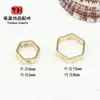 Pulseira Brincos Anel de Contas Hexagonais Preenchido com Ouro 14K Anel de Contas com Furo Passante Joias Artesanais DIY Acessórios