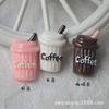 Accesorios de resina de simulación, botella de vino, colgante creativo, taza de café, taza de leche, pendientes, llavero, accesorios, botella de refresco