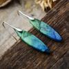 Pendientes colgantes de piedra del emperador con hojas de alta calidad, nuevos y sencillos, transfronterizos, joyería de piedra natural popular europea y americana.