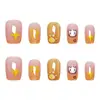 Manicura de Verano Nueva de Dibujos Animados, Lazo de Gato, Uñas Portátiles Infantiles, 10 Piezas de Uñas Postizas Hechas a Mano Ojo de Gato Codificado