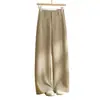 Calça Wide Leg de Cintura Alta Estilo Coreano Feminina 2026 Nova Solta Emagrecedora Para o Trabalho Casual Perna Reta Longa Outono Respirável Versátil