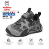 Zapatillas deportivas Babu Dou para niño en gris carbón negro, modelo nuevo para niños mayores, zapatillas de running de malla transpirables y ligeras para niños pequeños