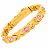 Pulsera Magnética Desmontable con Forma de Corazón, Moda Europea y Americana de Venta Caliente Transfronteriza, Aleación Ecológica con Pedrería, Pulsera Ajustable para Mujer