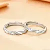 Dropshipping Anéis de Casal Delicados em Prata Esterlina S999 Anel Aberto Ajustável Versátil de Nicho High-End para Mulheres Joias de Mão de Luxo Leve