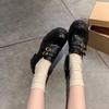 Zapatos de Cuero con Suela Gruesa Estilo Celebridad de Internet para Mujer, Otoño e Invierno, Zapatos Coreanos Retro de Gama Alta, Mocasines Estilo Británico