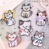 Pegatinas bordadas originales logo bordado por computadora accesorios para ropa gato de dibujos animados animal insignia parches hechos a mano pegatinas pegatinas de tela