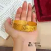 Pulsera de flor de loto de cuentas rojas y azules estilo tienda de oro, ocho tesoros, para mujer, brazalete abierto, pulsera ancha auspiciosa de imitación de oro al por mayor