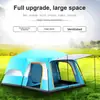 Tienda de Campaña Gruesa Portátil Impermeable para Exterior Dos Habitaciones Una Sala de Estar Doble Capa Plegable Equipo de Camping