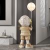 Decoração de piso grande de astronauta de luxo leve, armário de TV, decoração de sofá lateral, clube de hotel, mudança para nova residência
