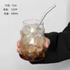 Taza de Nube de Vidrio de Borosilicato Alto, Taza Sencilla de una Sola Capa Engrosada, Taza para Bebidas de Jugo, Taza de Vidrio Gordita de Aspecto Elegante