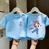 2026 Camisetas de Algodón Puro de Manga Corta para Niñas Kidsren Tallas Mediana y Grande Camisetas de Manga Corta Cuello Redondo Ropa de Verano para Niñas